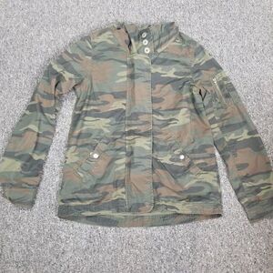 American Eagle Floral Embroidered Love Cabin Core Hooded Utility Y2K Jacket XS